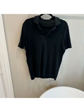 G/FORE Men's Black Short Sleeve Polo Shirt Size L Casual